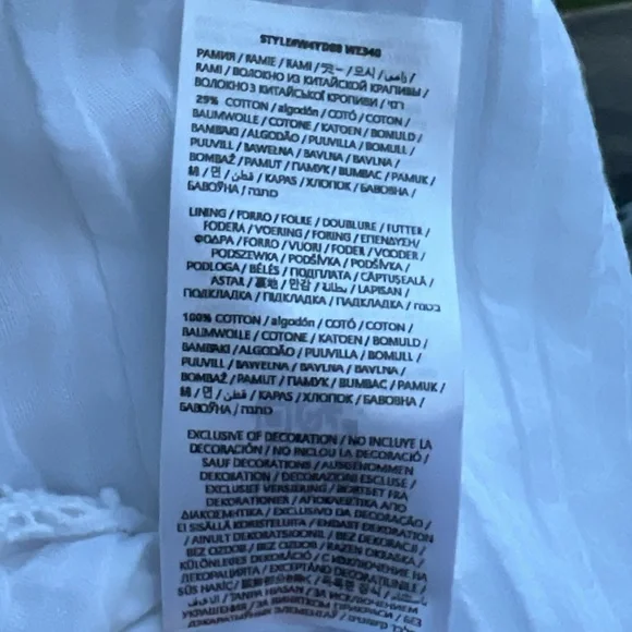 🆕 Guess White Boho Asymmetrical Midi Skirt Lace Trim Crinkle Wrap Style Size XL - Picture 15 of 17